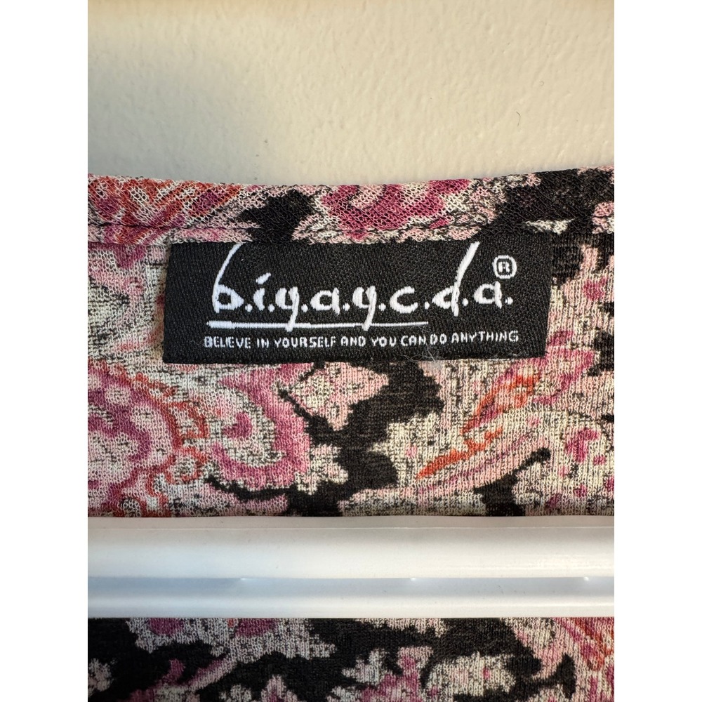 B.I.Y.A.Y.C.D.A. Paisley Bell Sleeve Top‎ Pink Multi Boho Cottagecore Y2K Hippie - Picture 3 of 11